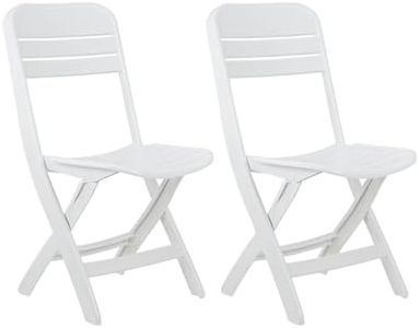 THINIA HOME Pack 2 Sillas Plegables Bliss Blancas 52x40x82cm