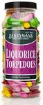 Original Liquorice Torpedoes Retro Sweets Gift Jar By Berrymans Sweet Shop - Classic Sweets, Traditional Taste.