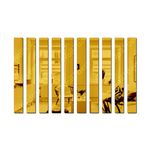 Wall1ders 10 Pcs Mirror Wall Stickers Striped Design Mirror Art Tile Decal Decoration DIY Self Adhesive Wall Line Border Acrylic Mirror for Home Living Room Bedroom Décor - (Golden)