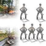 Stainless Steel BBQ Sausage Holder, Creative Standing Man Sausage Barbecue Rack, Portable Hot Dog Roaster Rack, Hot Dog Grill Holder for Outdoor Camping Cooking Accessories (5Pcs)