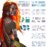 JoyfulGlam 85 PCS Mermaid Scale Temporary Tattoos Stickers Mermaid Themed Tattoos Stickers Party Decoration Supplies Party Favors For Kids Adults