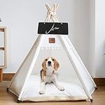 Dog Teepee Pet Tent Portable Dog Houses Puppy Teepee Cat Bed with Thick Cushion