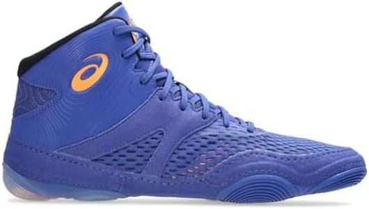 ASICS Men's Split Elite Wrestling Shoes, 11.5, Dark Cobalt/Orange POP