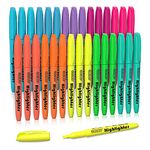 Shuttle Art Highlighters, 30 Pack Highlighters Assorted Colors, 10 Colors Chisel Tip Dry-Quickly Non-Toxic Highlighter Markers for Adults Kids Highlighting in Home School Office