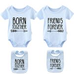 culbutomind Baby Twins Bodysuit Best Friends Forever Newborn Baby Infant Funny Matching Outfits Unisex Romper（BFT Bule 3M）