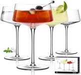 Coupe Glasses Set of 4, Martini Glasses Hand-Blown Premium Crystal Cocktail Glass for Manhattan, Margarita, Espresso Martini, Home Bar, Dinner Party, Birthdays, Housewarming Gift, 8oz Clear