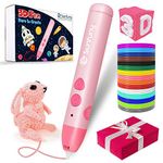 Sunfuny 3D Pen, Rechargeable 3D Printing Pen for Kids with 140ft 15 Color PCL Filament Refill, USB Charging Cordless 3D Printer Pen, Stylo Impression 3D Drawing Pen Crayon Set Gift Toy for Kids, Pink