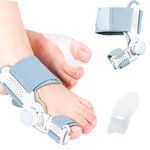 Bunion Corrector Big Toe Straightener for Women and Men, Upgraded Version for Bunion Relief with Adjustable Bunion Splint and Silicone Toe Separator, Hallux Valgus Corrector for Day and Night Support