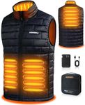 KODOKU Men's Heated Vest with Battery Pack Included 7.4V, 2023 Upgrade Heating Wire, Electric Warm Vest for Winter Hiking, Coal Black, Large