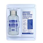 First Aid Central EWS1000-1 PhysiciansCare Wall-Mounted Eye Wash Station with Emergency Eye Wash Solution, 32 Oz. Bottle