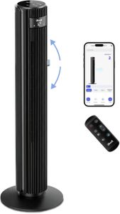 Levoit 42" Smart Silent Tower Fan – DC Motor, 90° Oscillation, 12 Speeds, Voice Control