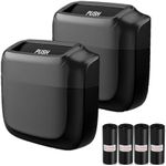 2 Packs Car Trash Can with Lid and 60pcs Trash Bags, Leakproof Vehicle Trash, Car Accessories for Interior Mini Garbage Bin Built-in Storage Garbage Bag for Automotive, Office, Kitchen,Bedroom.