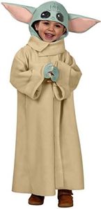RUBIES - STAR WARS Officiel - Costume Bébé Yoda - Taille 3-4 Ans - Déguisement pour Enfant avec un Long Manteau en Polaire, des Mains en Mousse et une Cagoule à Oreilles Rembourrées