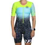 Zoot Womens LTD Aero Triathlon Suit - Short Sleeve Tri Racesuit Primo Fabric Two Pockets - Electric - Medium