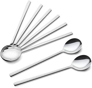 Spoons, 8 Pieces Stainless Steel Korean Spoons,8.5 Inch Soup Spoons,Long Handle Dinner Spoons,Rice Spoon,Table Spoon for Home, Kitchen or Restaurant