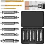 9Pcs Damaged Screw Extractor Set, Screw Remover and Extractor Bit Set, Adult Gifts for Men, General bit set Double Ended for Damaged Broken Stripped Screws