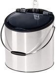 Oggi 7440 Stainless Steel Ice and Wine Bucket with Flip Top Lid and Ice Scoop, Holds 2 Bottles, Silver