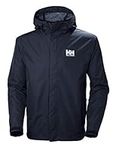 Helly Hansen Mens Seven J Rain Jacket, L, Navy