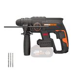 WORX Nitro 18V (20V MAX) Cordless Rotary Hammer Drill, PowerShare, Brushless Motor, SDS Plus, Max. Impact Energy 2.0 J, 3 Functions, Anti-Vibration, Bare Tool Only, WX381.9