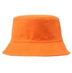 Agshcqi Bucket Hats Basin Hat Fisherman Cap Cotton Beach Sun Hat for Hunting Fishing Outdoor Activities Orange