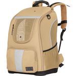 Petsfit Pet Carrier Backpack, Adjustable Dog Carrier Backpack Travel Bag With Upgraded Weight Reduction Design,Ideal for Hiking, Commuting or Travel,Pet Backpack for Small Medium Dogs and Cats,Khaki