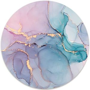 Small Mouse Pad 7.9 x 7.9 Inch, Audimi Round Mouse Pad for Laptop Wireless Mouse Home Office Travel, Portable & Washable Colourful Marble