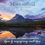 2024 Motivational Inspirational Quote 12" x 12" Square Hanging Wall Calendar with Nature, Mountain Scenery - No Plastic. Daily, Weekly, Monthly 12 Month Planner, Family Schedule, Agenda, Organiser