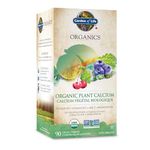 Garden of Life Organics Plant Calcium, 90 Tablets | Supports The Maintenance of Bones and Teeth | 800 mg of Calcium With Magnesium, Vitamin D3 and Vitamin K2 | Non-GMO, Gluten-Free, Vegan, Kosher