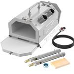 Nelyrho Propane Forge Gas Welding Kits Double Door (Stainless Steel) Portable Artist Hobby Knife Making Tool Making Farrier Blacksmith (Double Burner)