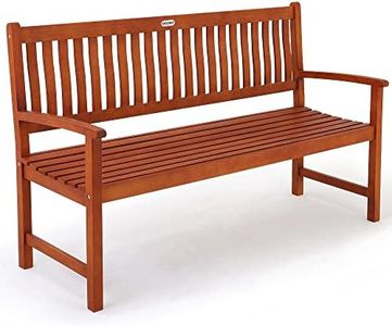 Casaria Banc de Jardin Maxima en Bois d'eucalyptus 152x55x90 cm Patio Si�ège terrasse Jardin Banc extérieur Banc en Bois