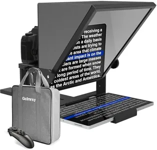 GEIMRSY 16-inch HD Wide-Angle teleprompter, manually Adjustable in Height and Compatible with Multiple Devices, with Remote Control and Free teleprompter app(16 inch)