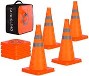 4 Pack 18 inch Collapsible Traffic Cones, Safety Cones with Reflective Collars, Multi Purpose Pop Up Extendable Road Safety Cone by GUARDLEAD