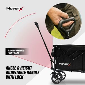 MoverX 300L Folding Trolley – Black, Heavy Duty Collapsible Cart