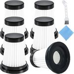 EATBALE HEPA Filters Replacement Parts for Moosoo K12 K12 PRO K13 Cordless Vacuum for Genius Invictus One 1.0 X7 / 2.0 Handheld Vacuum Cleaner Accessories, 6 HEPA Filter + 2 Cleaning Tools (6Pcs)