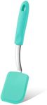 Yetene Silicone Cookie Spatula Turner Heat Resistant Mini Brownie Spatula Flexible Kitchen Small Silicone Spatula for Nonstick Cookware No Scratch Spatula Flipper for Egg Pancake Cookie(Green)