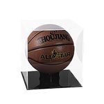 Lymhy Clear Basketball Display Case Acrylic Box Protection Cube Square Display Holder Large Memorabilia Glass Soccer Ball Stand Case Sport Souvenir