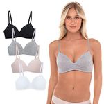 René Rofé Lingerie Women's 4 Pack Soft Foam Wireless Soft T Shirt Bra (36D)