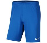 NIKE Boy's Dri-fit Park 3 Football Shorts, Royal Blue/White, S UK