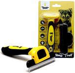 Best Professional Deshedding Tool and Pet Grooming Brush – D-Shedz by Thunderpaws for Small, Medium and Large Breeds of Dogs and Cats with Short or Long Hair Yellow