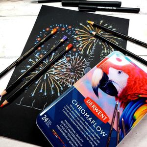 Derwent Chromaflow Colored Pencils Set, 24 Tin