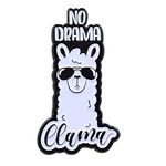 REAL SIC No Drama Llama Enamel Pin Custom Novelty Cartoon Animal Brooch Alpaca Lover Friends Lapel Pins Shirt Bag Jacket Funny Badge Jewelry Gift