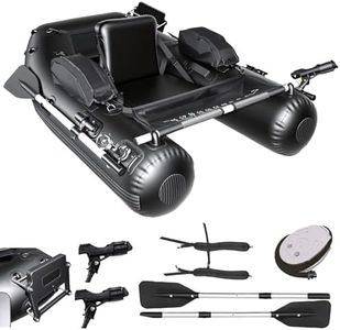 Xproutdoor Fishing Float Tube, Belly Boat Fishing with Pump, Fish Ruler, Adjustable Straps, Storage Pockets, 2 Oars, 2 Rod Holders, Motor Bracket Inflatable Float Tube for 330 LBS Load Capacity