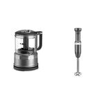 KitchenAid KFC3516CU 3.5 Cup Food Chopper | KitchenAid KHBV53DG Variable Speed Corded Hand Blender (Contour Silver)