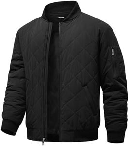 JMIERR Mens Quilted Jackets Insulated Puffer Coats, 2XL, Black