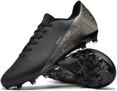 GODLARK Mens Soccer Cleats Womens Indoor Soccer Shoes Wide Baseball Turf Shoes Adult Youth Rugby Shoes Big Boys Small Spikes AG TF Football Boots, 2286 Ag Black, 11 Women/9 Men