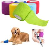 Borotu 6 Rolls Vet Wrap for Dogs, Elastic Self Adhesive Bandage Wrap, Gauze Bandage Tape Roll Used for Hands, Feet, Knees, Arms, Finger (5.0cm*4.5m)