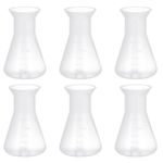 Plastic Conical Flask 6pcs Professional Erlenmeyer Flask Erlenmeyer Flask, Plastic Flask Conical Flask Laboratory for Laboratory Students Learning Toys 50ml Scientific Erlenmeyer Flask