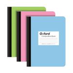 Oxford Composition Notebooks, 9-3/4 x 7-1/2 Inch School Journals, Wide Ruled Paper, Pastel Color Covers, 100 Sheets per Book, 3 Pack (1002519)