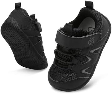 LeIsfIt Baby Shoes Boys Girls First Walking Shoes Non-Slip Toddler Shoes Breathable Sneakers Infant Shoes Crib Shoes Black 5-6 Toddler