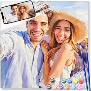 Mccxva Personalized Paint by Numbers Kit for Adults Acrylic Custom Color by Number Oil Painting for Beginner Diy Canvas for Painting from Photo Paint Kit Gifts for Friends Family Home Decor 24*32 in